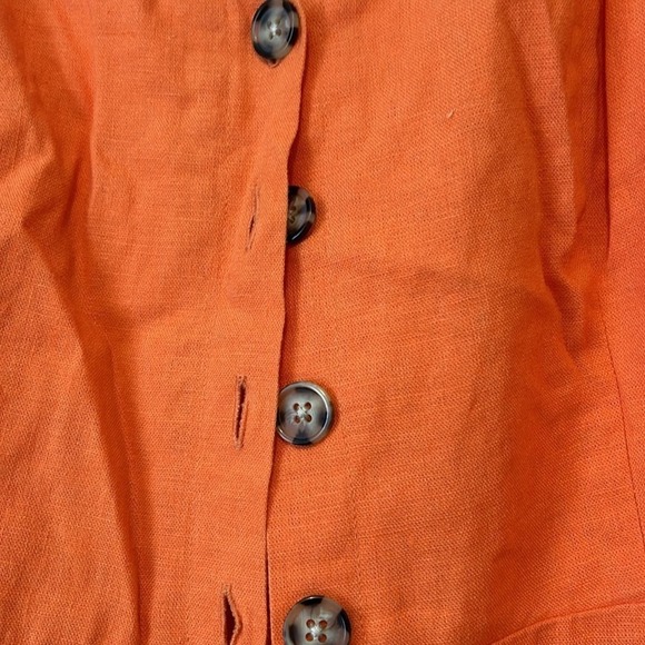 Lush Dress Button Front Orange Small - Picture 3 of 4